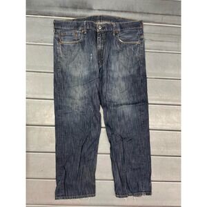 Levis 569 Jeans Mens 39X30 Blue Medium Wash‎ Denim Loose Straight Leg Distressed